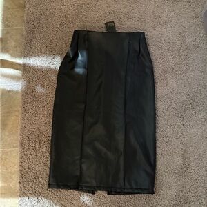 BOLD elements Black Pencil Skirt faux leather
